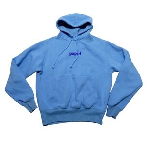 Poppi Hoodie Mens M Blue Fleece Hooded Sweatshirt Future Served Fresh Graphic